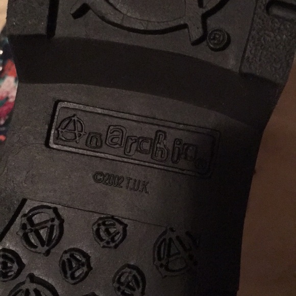 TUK/Anarchic Navy Floral Combat Boots - Picture 4 of 7